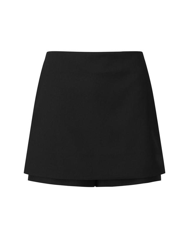 컴젠 [컴젠] 여성 미니 스커트 레이어드 팬츠 BLACK 착용컷
