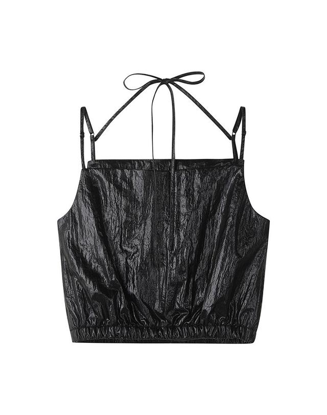 컴젠 [컴젠] 여성 볼륨 변형 슬리브리스 탑 BLACK 착용컷