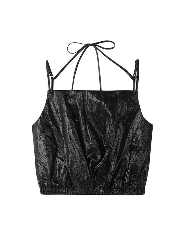 컴젠 [컴젠] 여성 볼륨 변형 슬리브리스 탑 BLACK 착용컷