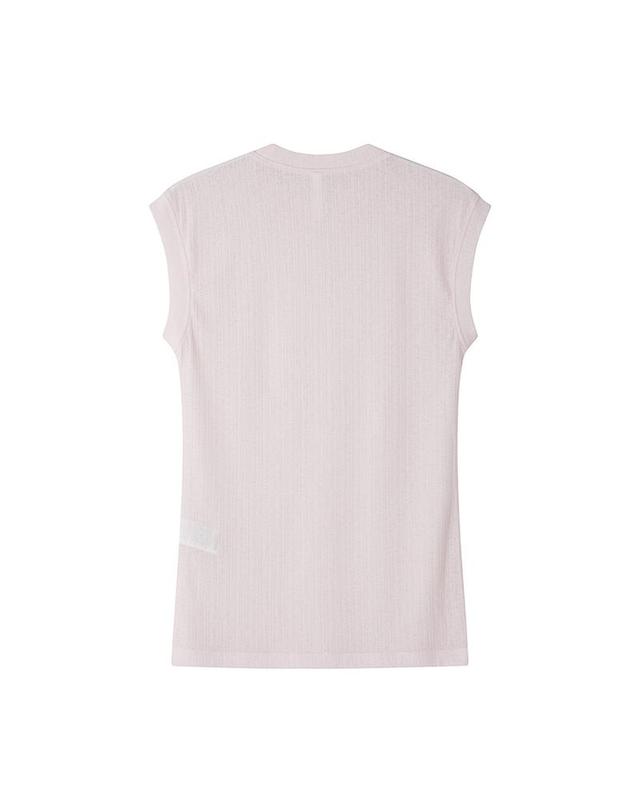 컴젠 [컴젠] 여성 민소매 크루넥 탑 BABY PINK 착용컷