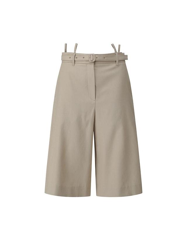 컴젠 [컴젠] 여성 벨트 버뮤다 팬츠 BEIGE 착용컷