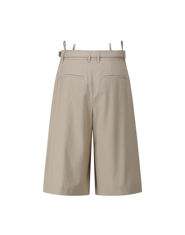 컴젠 [컴젠] 여성 벨트 버뮤다 팬츠 BEIGE 착용컷