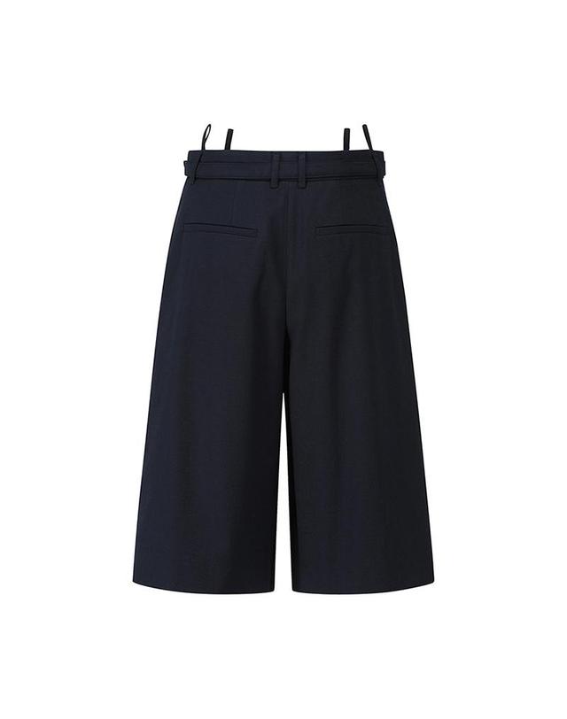 컴젠 [컴젠] 여성 벨트 버뮤다 팬츠 D NAVY 착용컷