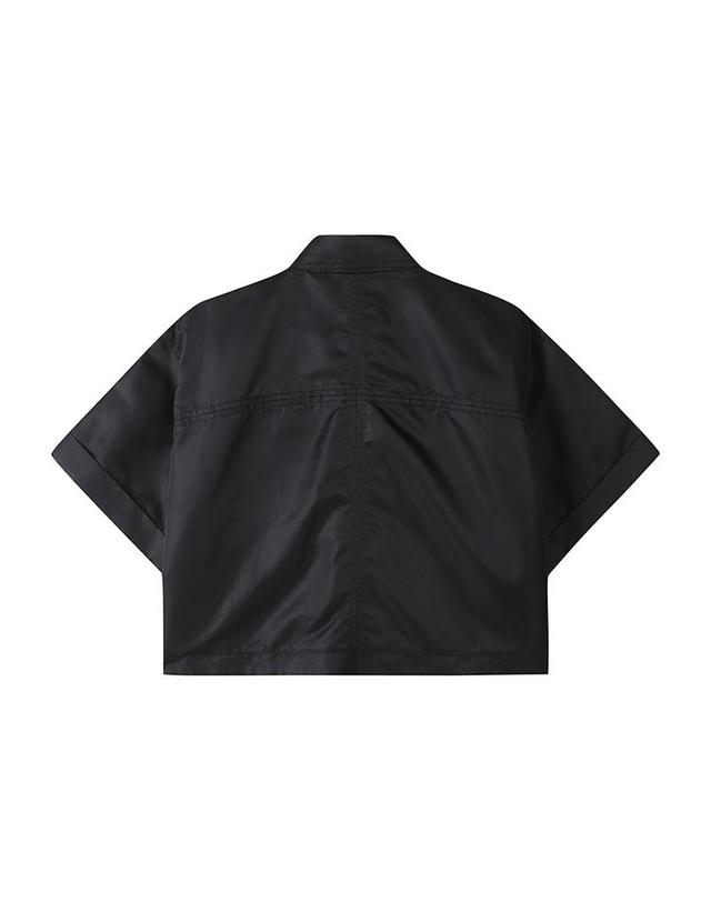 컴젠 [컴젠] 여성 포켓 반소매 셔켓 BLACK 착용컷