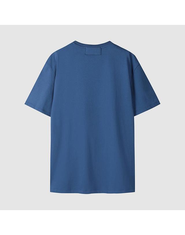 컴젠 [컴젠] 여성 베이직 반팔 티셔츠 D BLUE 착용컷