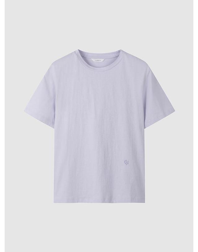 컴젠 [컴젠] 여성 라운드넥 로고 티셔츠 LILAC 착용컷