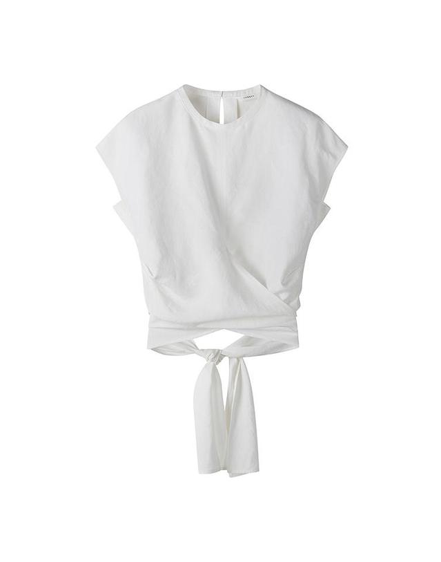 컴젠 [컴젠] 여성 타이 볼륨 블라우스 WHITE 착용컷