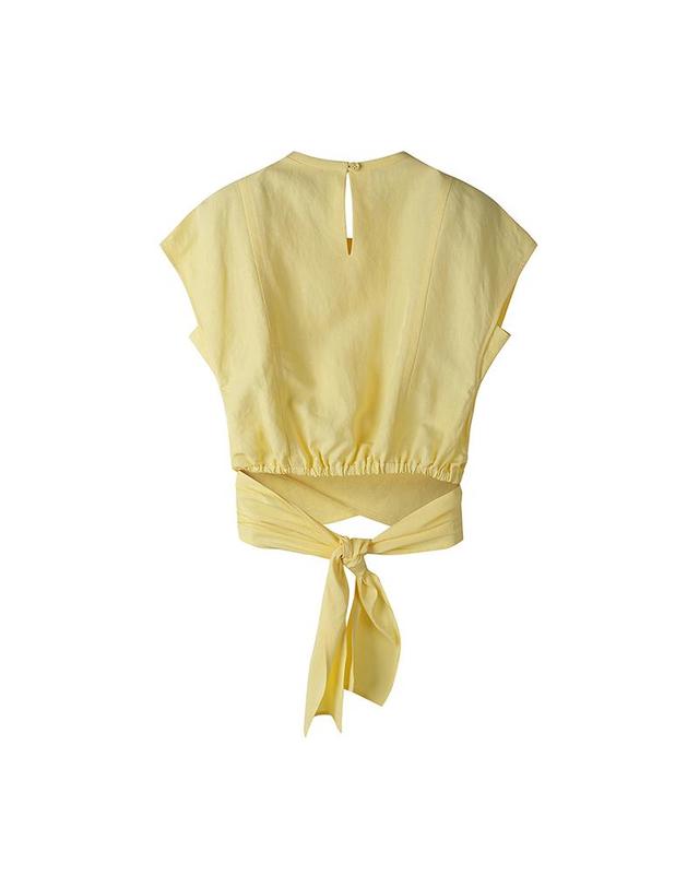 컴젠 [컴젠] 여성 타이 볼륨 블라우스 L YELLOW 착용컷