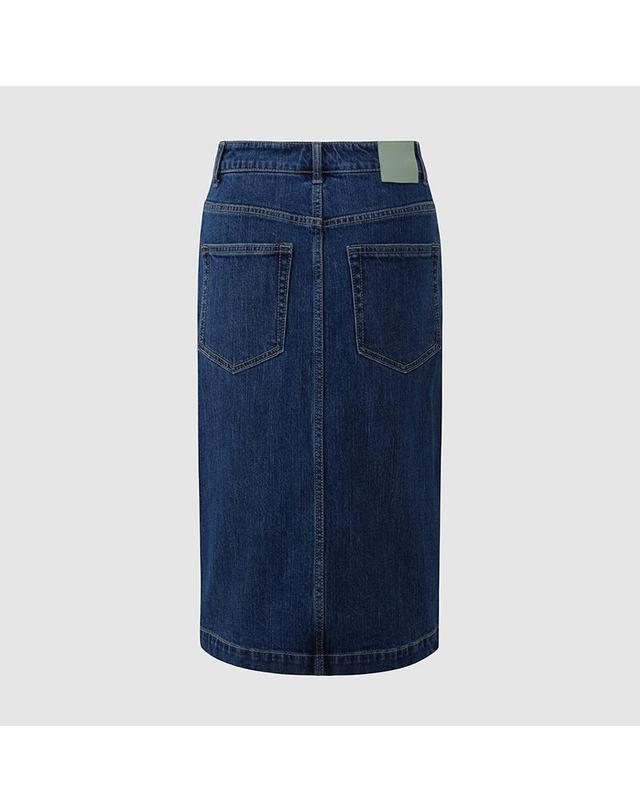컴젠 [컴젠] 여성 데님 미디 스커트 JEAN 착용컷