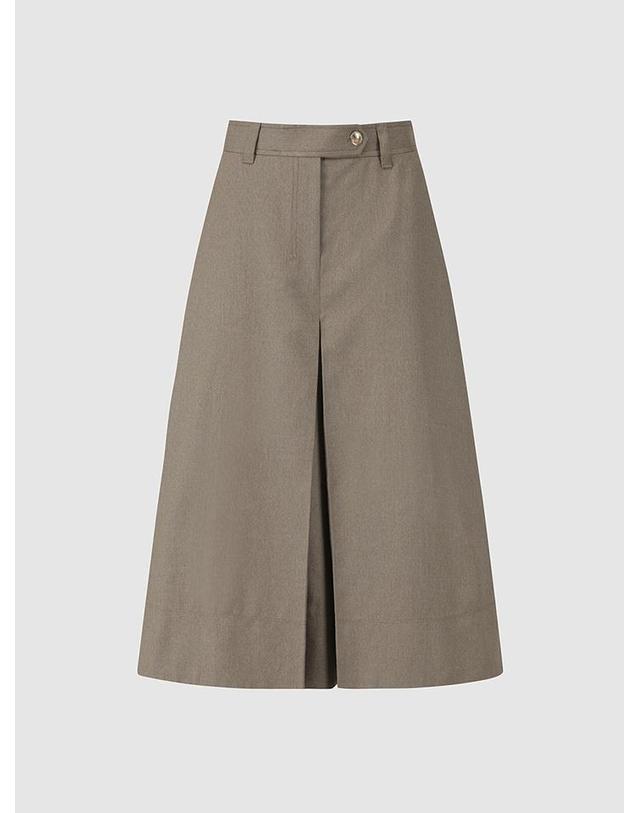컴젠 [컴젠] 여성 맞주름 A라인 스커트 KHAKI BEIGE MG 착용컷