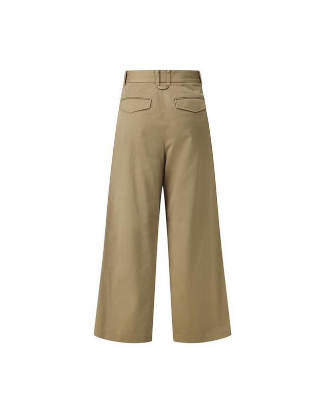 컴젠 [컴젠] 남성 캐주얼 투턱 와이드 팬츠 KHAKI BEIGE 착용컷