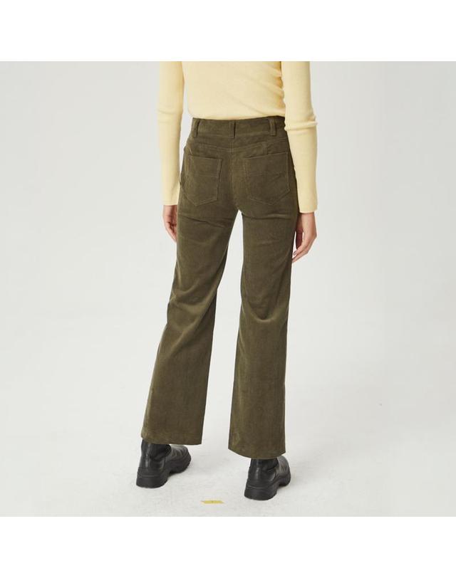 컴젠 [컴젠] 여성 슬림 부츠컷 코듀로이 팬츠 KHAKI 착용컷