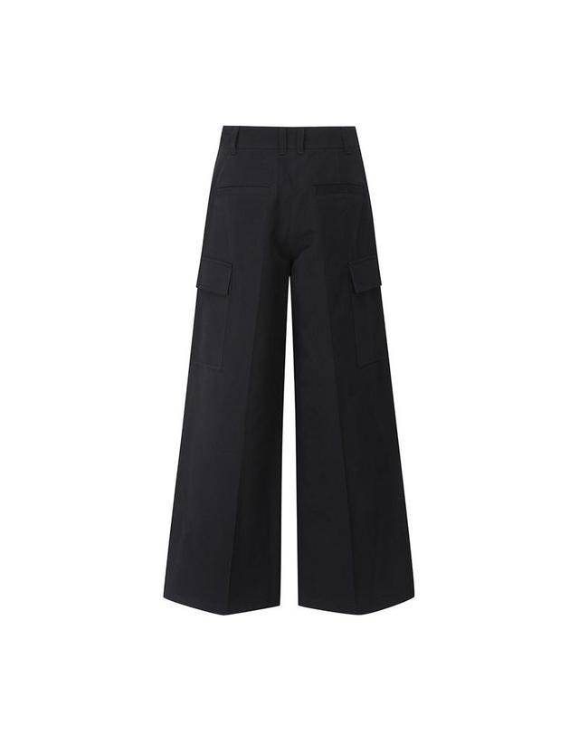 컴젠 [컴젠] 여성 노턱 카고포켓 와이드 팬츠 D NAVY 착용컷