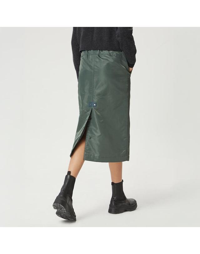 컴젠 [컴젠] 여성 나일론 패딩 밴딩 스커트 KHAKI 착용컷