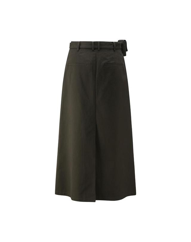 컴젠 [컴젠] 여성 포켓벨트 A라인 스커트 D KHAKI 착용컷