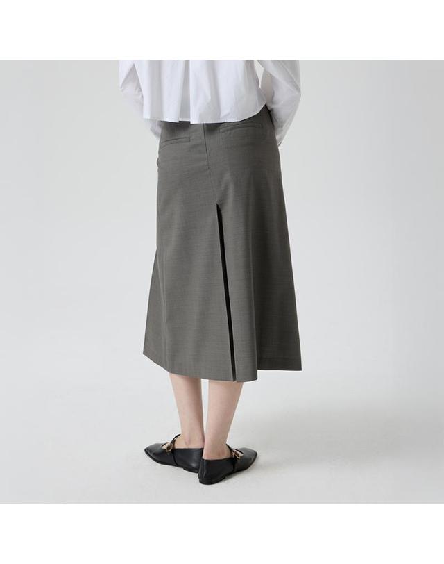 컴젠 [컴젠] 여성 A라인 플리츠 스커트 D BEIGE 착용컷