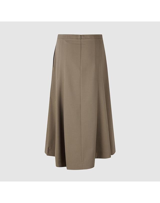 컴젠 [컴젠] 여성 A라인 언발란스 햄라인 스커트 KHAKI 착용컷