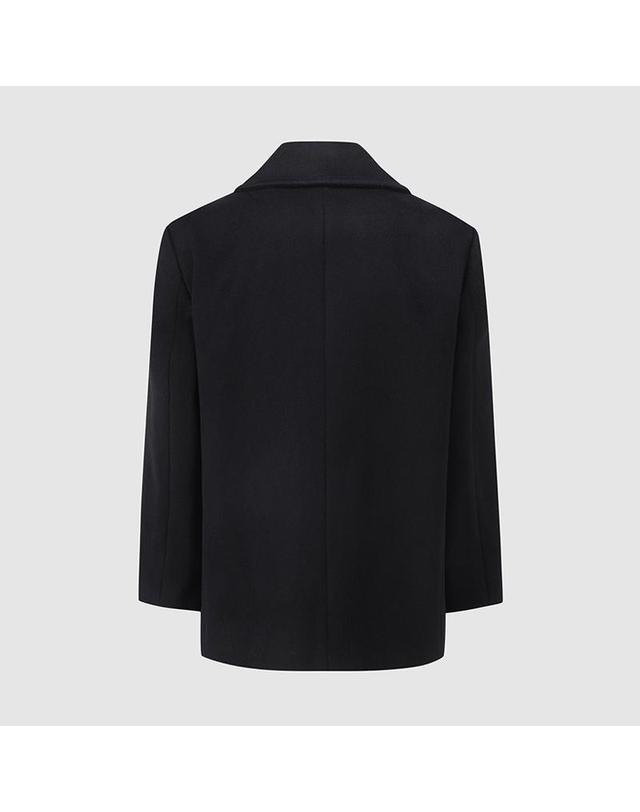 컴젠 [컴젠] 남성 울 블렌드 피코트 BLACK 착용컷