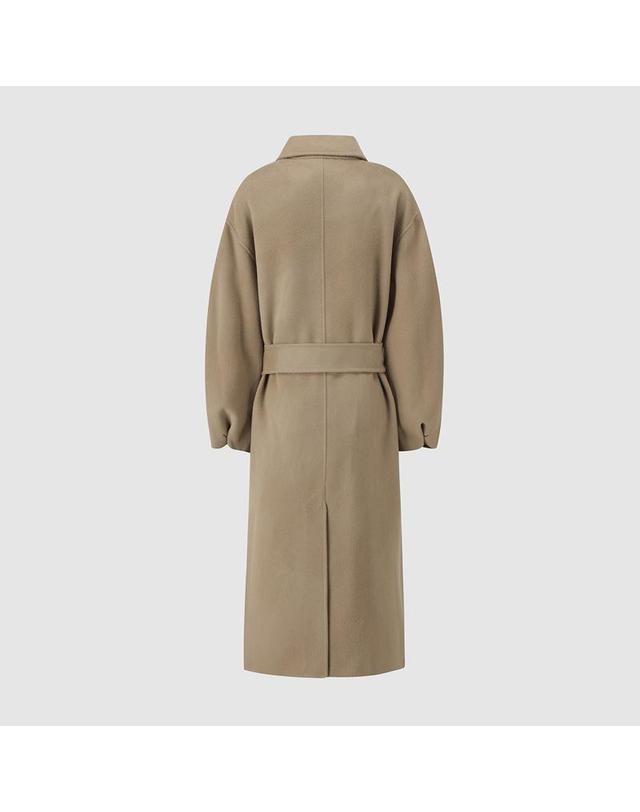 컴젠 [컴젠] 여성 핸드메이드 덧장 디테일 코트 L KHAKI 착용컷