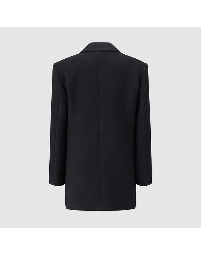 컴젠 [컴젠] 여성 테일러드 반코트 BLACK 착용컷