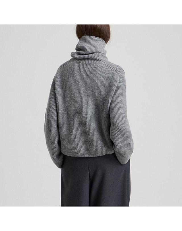 컴젠 [컴젠] 여성 터틀넥 풀오버 GREY MG 착용컷