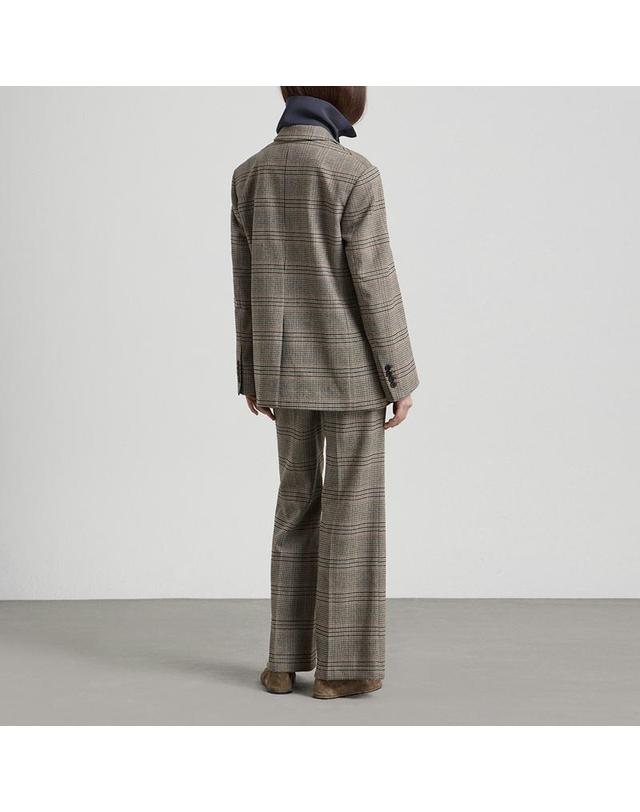 컴젠 [컴젠] 여성 체크패턴 슬림핏 팬츠 BEIGE CHECK 착용컷