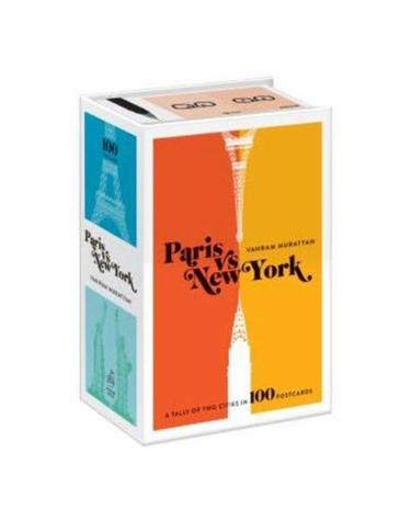 Paris Versus New York Postcard Box - A Tally of Two Cities in 100 Postcards