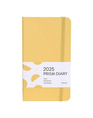 [인디고] 2025 프리즘 슬림 먼슬리 다이어리 (날짜형, 수첩형, 월간) - 밀키옐로우