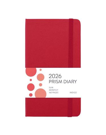 [인디고] 2026 프리즘 슬림 먼슬리 다이어리 (날짜형, 수첩형, 월간) - 레드