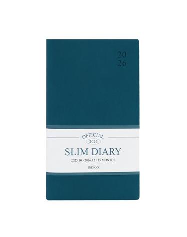 [인디고] 2026 오피셜 슬림 먼슬리 다이어리 업무용 (날짜형, 수첩형, 월간) - 피콕블루