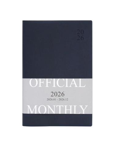 [인디고] 2026 오피셜 열두달 B6 먼슬리 다이어리 업무용 (날짜형, 32절, 월간) - 네이비