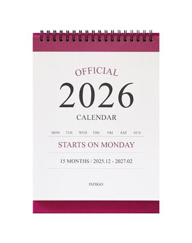 [인디고] 2026 오피셜 월요일부터 시작하는 탁상 달력 (데스크 캘린더)