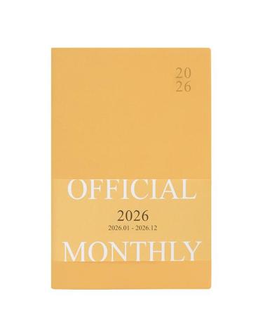 [인디고] 2026 오피셜 열두달 B6 먼슬리 다이어리 업무용 (날짜형, 32절, 월간) - 밀키옐로우