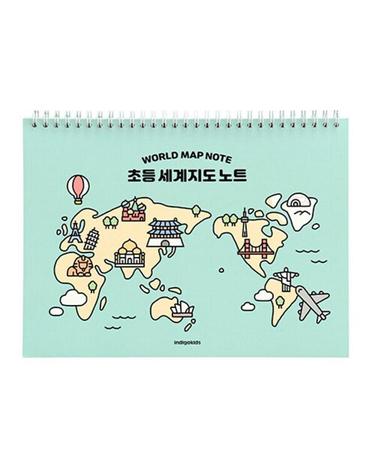 [인디고어린이] 초등 세계지도 노트 (스프링 120g 내지) - 민트