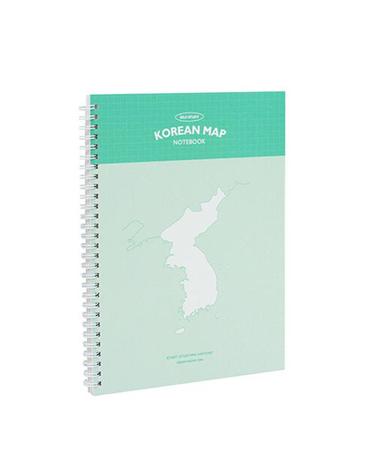 [인디고] 혼자공부 지도 노트 (B5 한국사 모눈노트) - 한국지도/민트