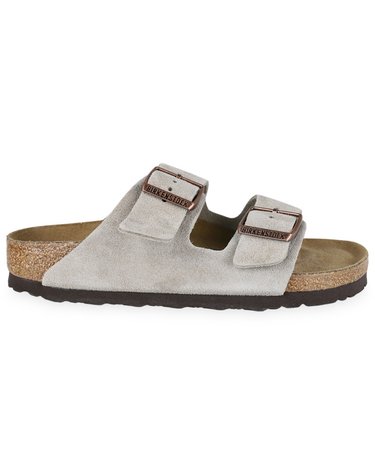 버켄스탁 공용 아리조나 소프트 풋베드 스웨이드 샌들 슬리퍼(토프) 951303 TAUPE