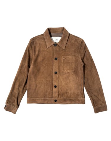 아미 25FW 하트 로고 고트 스웨이드 자켓 HJK243 LH0059 216
