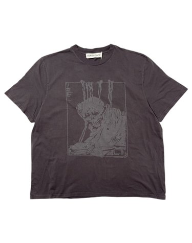 아워레가시 26SS 앵그리 팬 메일 프린트 오버핏 박스 티셔츠 BOX M2266BA CHARCOAL