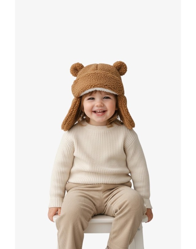 어그 어그 키즈 어그플러프 모자 UGGfluff TRAPPER 101500 CHESTNUT 착용컷