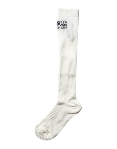 MM6 마르지엘라 26FW 자카드 로고 니하이 삭스 S52TL0041 M13244 101