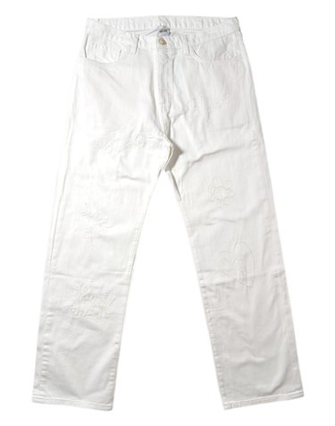 와일드동키 26SS 스크리블스 자수 클래식 화이트진 BULL JOHN DN01 009 OFF WHITE