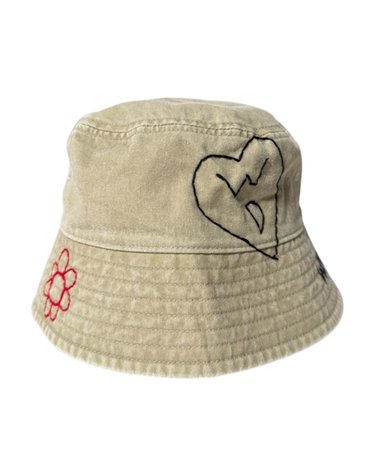 와일드동키 26SS 하트 스크리블 버킷 햇 HEART SCRIBBLE CP04 053 KHAKI