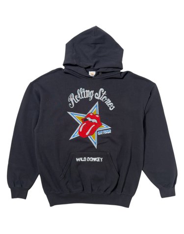 와일드동키 26FW 롤링 스톤스 콜라보 후디 ROLLINGSTONES HOODIE FC01 710 BLACK