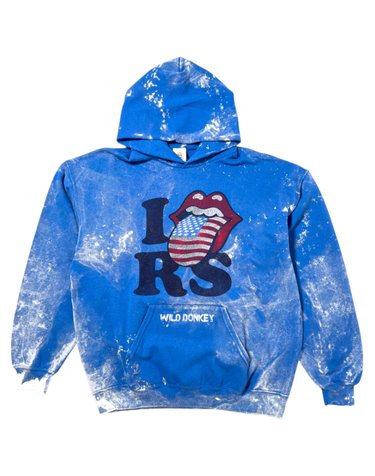 와일드동키 26FW 롤링 스톤스 콜라보 후디 ROLLINGSTONES HOODIE FC01 708 BLEACHED ROYAL