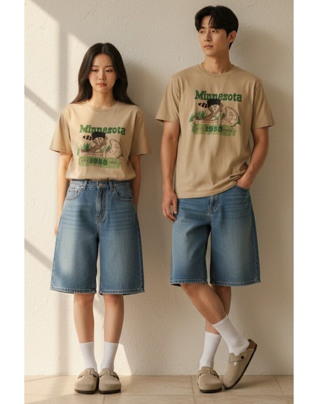 와일드 동키 와일드동키 26SS 미네소타 반팔티셔츠 MINNESOTA TS03 063 KHAKI 착용컷