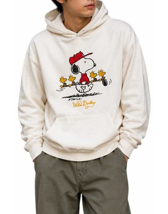 와일드 동키 와일드동키 26FW 우즈 후디 WOODS HOODIE FC01 023 NATURAL 착용컷