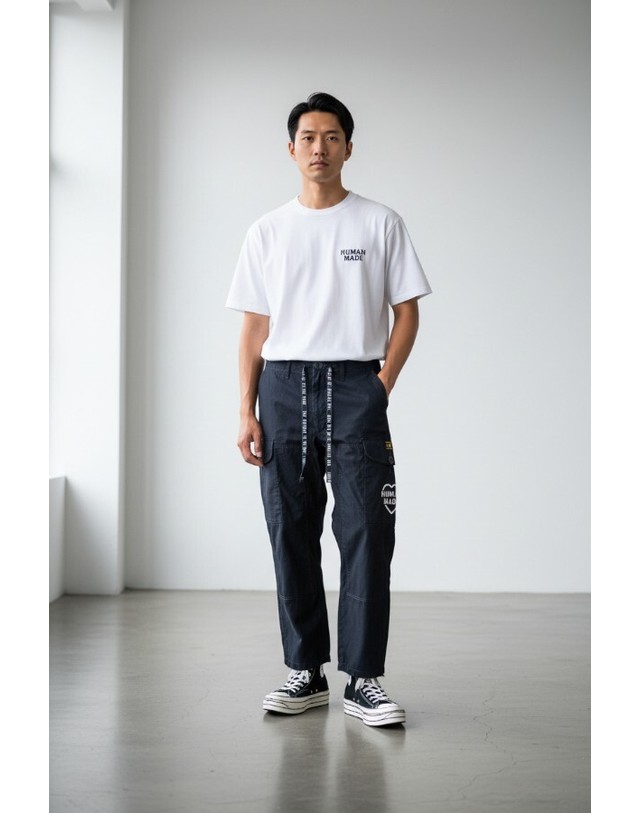 휴먼메이드 휴먼메이드 25FW 에어 포스 카고 팬츠 HM30PT007 NAVY 착용컷