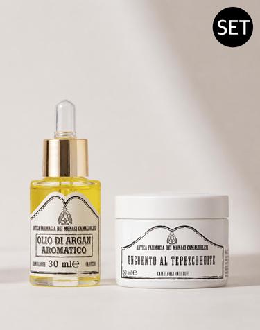 [이탈리아수도원화장품]극강 보습 듀오 아르간 너리싱 오일 30ml+미모사 크림 50ml