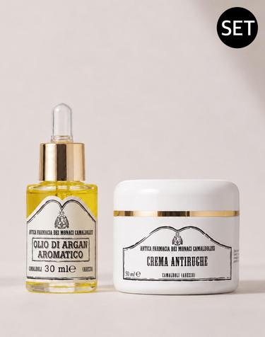 [이탈리아수도원화장품]슬로우 에이징 보습 듀오 아르간 너리싱 오일 30ml+안티루게 크림 50ml