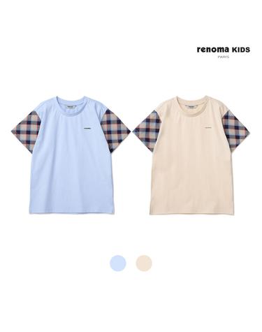 [레노마키즈] 남아체크소매배색티셔츠 (R2321T124-T)